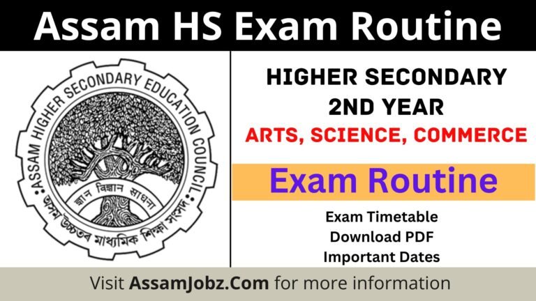 Assam HS Exam Routine 2026 – AHSEC Routine, Timetable, Dates